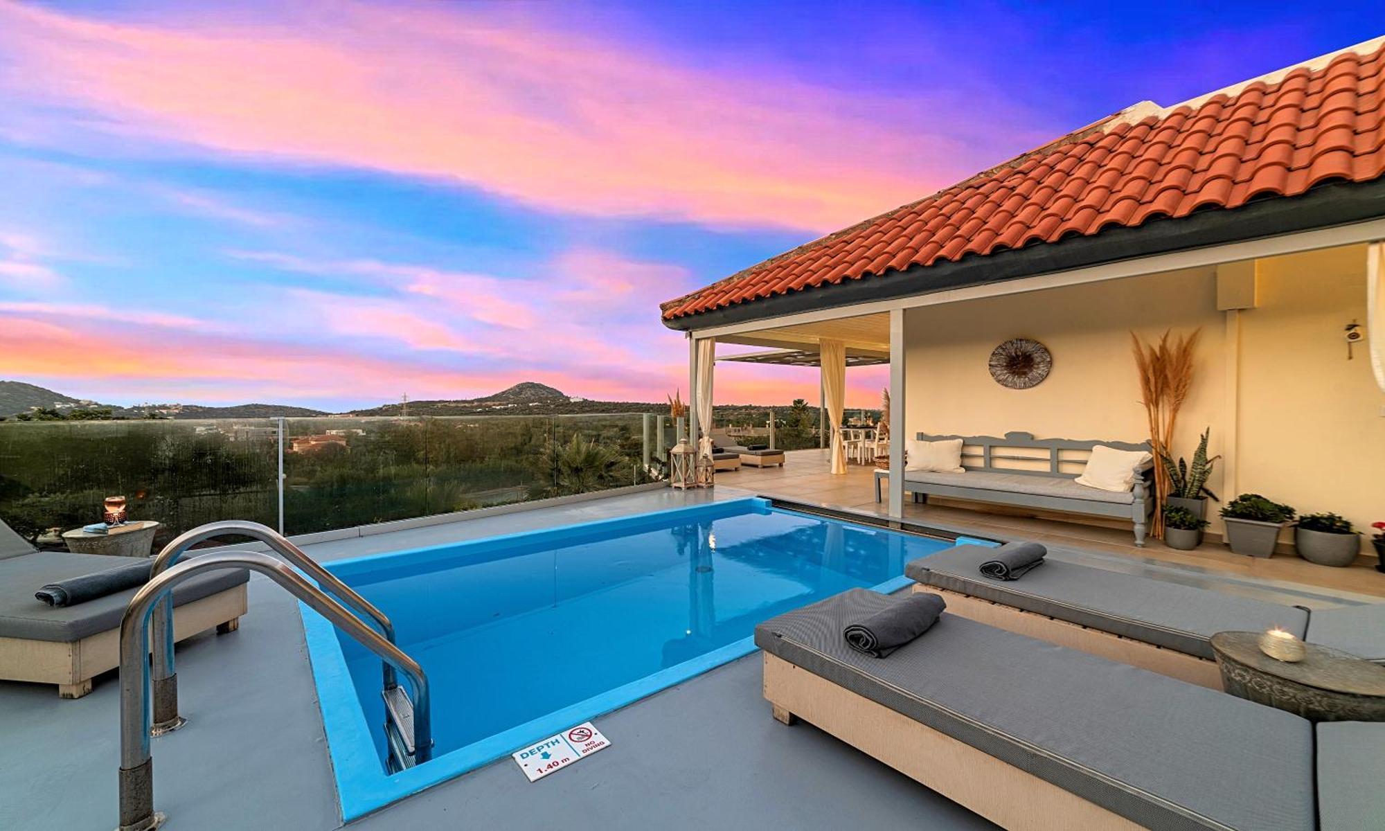 Olive Green Villa Heated Pool アイオス・ニコラオス エクステリア 写真